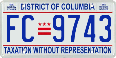 DC license plate FC9743