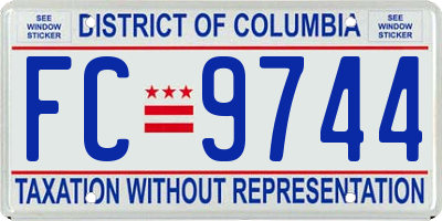 DC license plate FC9744