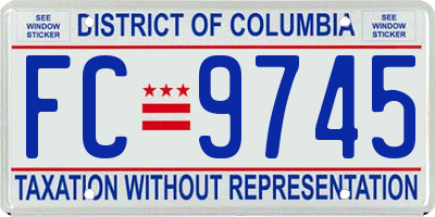 DC license plate FC9745