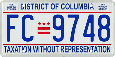 DC license plate FC9748