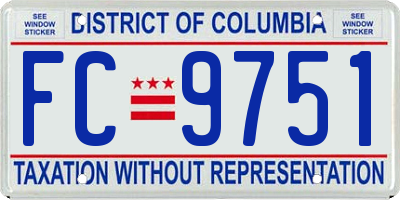 DC license plate FC9751