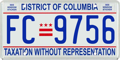 DC license plate FC9756