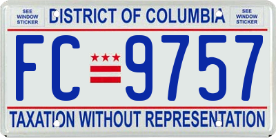 DC license plate FC9757