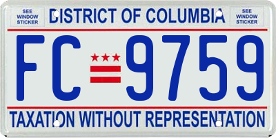 DC license plate FC9759