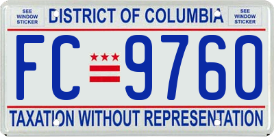 DC license plate FC9760