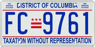 DC license plate FC9761