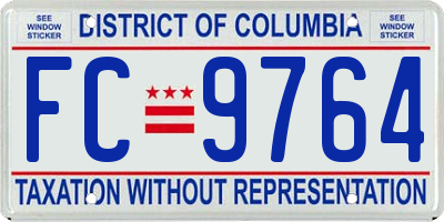 DC license plate FC9764