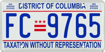 DC license plate FC9765