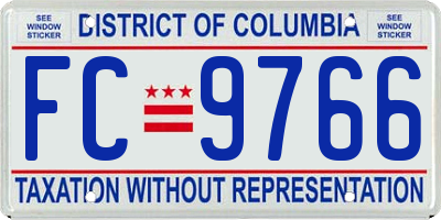 DC license plate FC9766