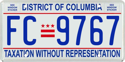 DC license plate FC9767