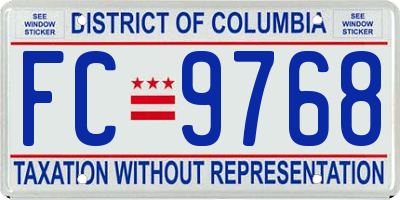 DC license plate FC9768