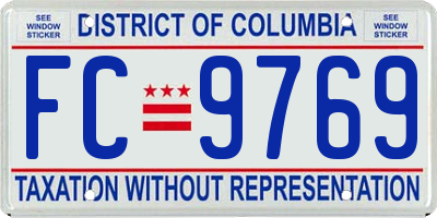 DC license plate FC9769