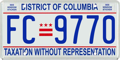 DC license plate FC9770