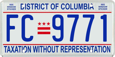 DC license plate FC9771