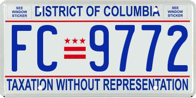 DC license plate FC9772