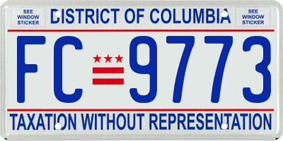 DC license plate FC9773