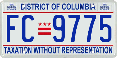 DC license plate FC9775