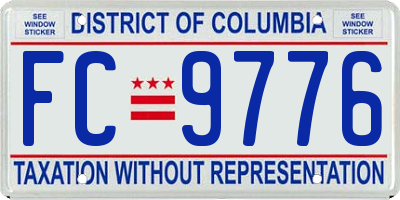 DC license plate FC9776