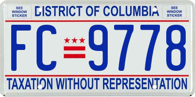 DC license plate FC9778