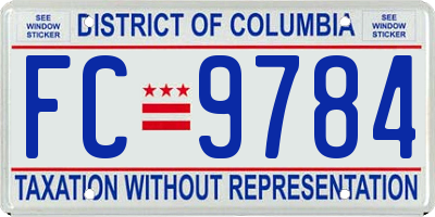 DC license plate FC9784