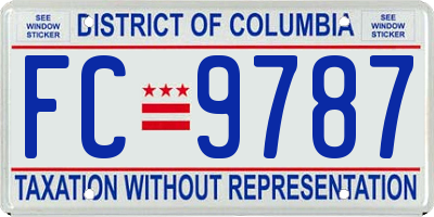 DC license plate FC9787