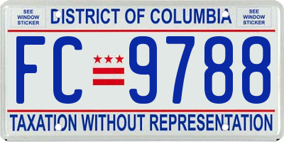 DC license plate FC9788