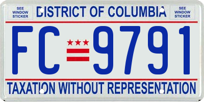 DC license plate FC9791