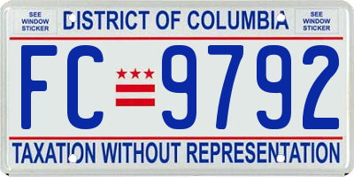 DC license plate FC9792