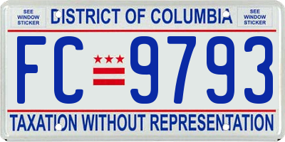 DC license plate FC9793