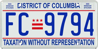 DC license plate FC9794