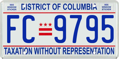 DC license plate FC9795