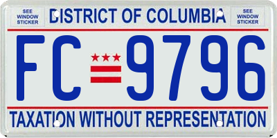 DC license plate FC9796