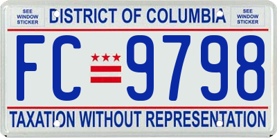 DC license plate FC9798