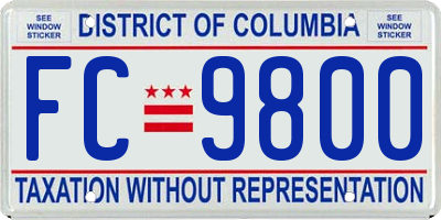 DC license plate FC9800