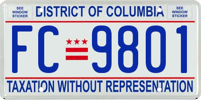 DC license plate FC9801