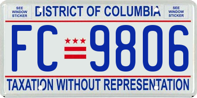 DC license plate FC9806