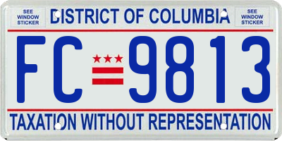 DC license plate FC9813