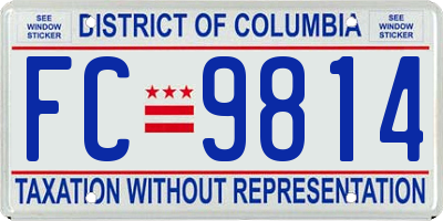 DC license plate FC9814