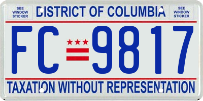 DC license plate FC9817