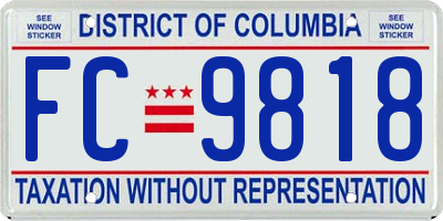 DC license plate FC9818