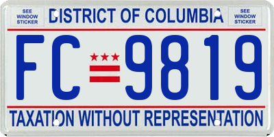 DC license plate FC9819