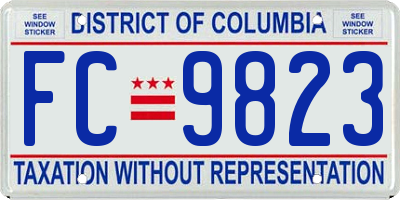 DC license plate FC9823