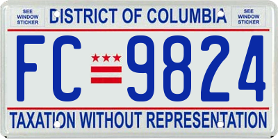 DC license plate FC9824