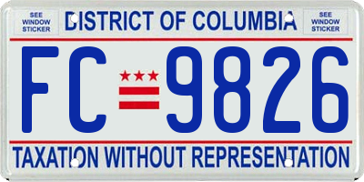 DC license plate FC9826