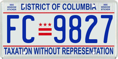 DC license plate FC9827