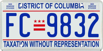 DC license plate FC9832