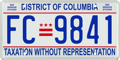 DC license plate FC9841