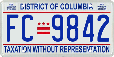 DC license plate FC9842