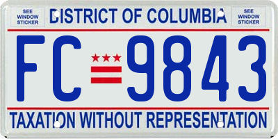 DC license plate FC9843