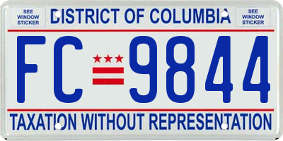 DC license plate FC9844